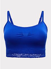 Plus Size Electric Blue Seamless Lightly Padded Bralette, , hi-res