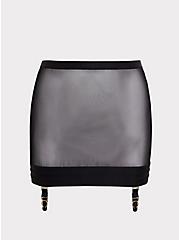 Black Mesh Garter Skirt, RICH BLACK, hi-res