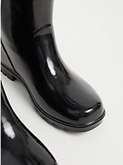 Plus Size Black Rubber Knee-High Rain Boot (WW), BLACK, alternate