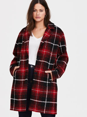 red and black plaid jacket