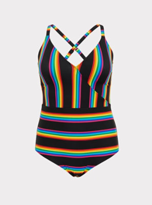 rainbow bathing suit plus size