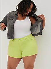 5 Inch Vintage Stretch Mid-Rise Short, LIME PUNCH, alternate