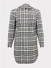 Plus Size Pink Plaid Flannel Hooded Anorak, PLAID, hi-res