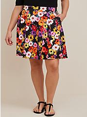 Mini Scuba Skater Skirt, BLACK FLOWERS, alternate