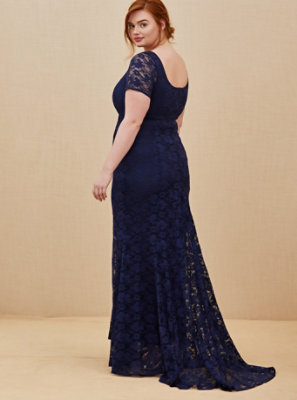 navy lace gown