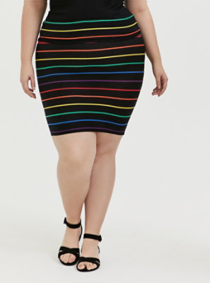 black and rainbow skirt