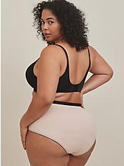 Plus Size 360° Smoothing™ Mid-Rise Brief Lace Pieced Panty, DUSTY ROSE, alternate