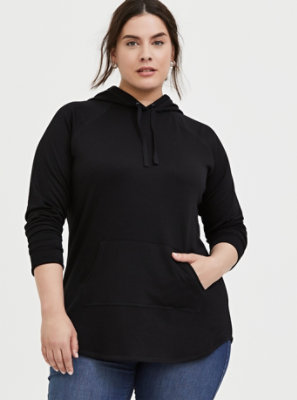 black tunic hoodie