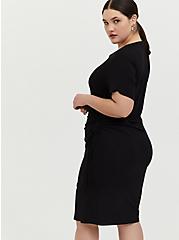 Mini Jersey Tee Shirt Dress, DEEP BLACK, alternate