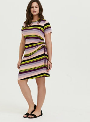 jersey dress with drawstring