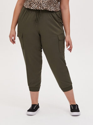 olive green cargo joggers