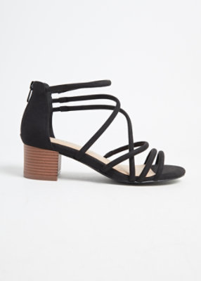 black block heels strappy