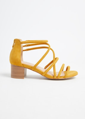 mustard tie up heels