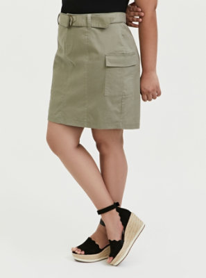 olive green overall skirt