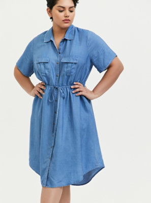 blue jean shirt dress plus size