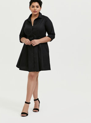 button up fit and flare dress