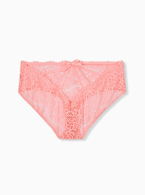 Plus Size - Coral Lace Cage Back Hipster Panty - Torrid