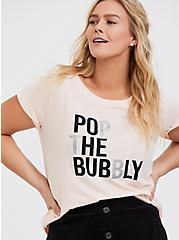 Pop The Bubbly Light Pink Crew Tee, PALE BLUSH, hi-res