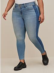 Plus Size Jegging Skinny Super Soft High-Rise Jean, SALT MARSH STRIPE, hi-res
