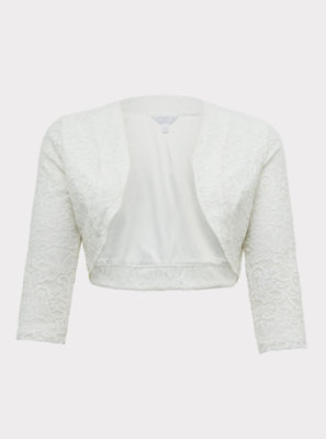 plus size white shrug