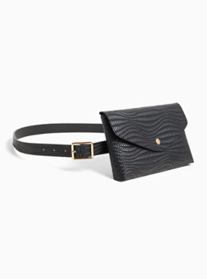 black envelope belt bag