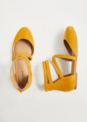 yellow suede flats