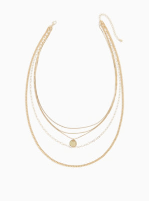 Plus Size - Gold-Tone Layered Disc Necklace - Torrid