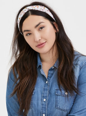 Plus Size - Light Blue Floral Top Knot Headband Pack - Pack of 2 - Torrid