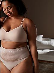 Plus Size Lightly Lined Everyday Wire-Free Bra - Beige with 360° Back Smoothing™, ROSE DUST, hi-res