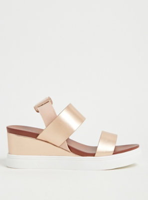 wedge sandals rose gold