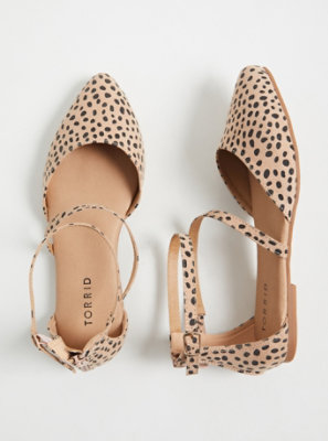 leopard flats ankle strap