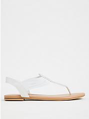 White Embellished Stretch Slingback Sandal (WW), WHITE, alternate