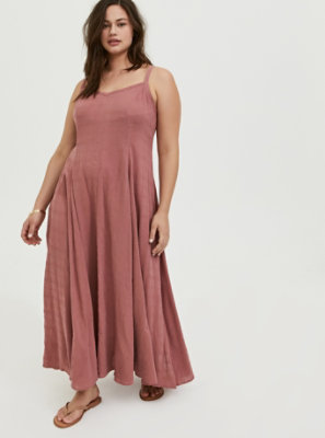 dusty rose floral maxi dress