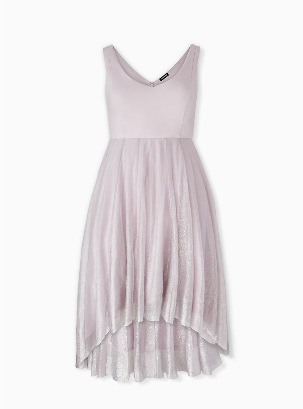 Plus Size - Special Occasions Lilac Purple Ponte Shimmer Midi Dress