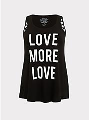 Plus Size - Love More Love Super Soft Black Cutout Tank - Torrid