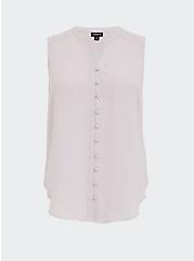 Harper Gauze Button-Front Sleeveless Blouse, LILAC MARBLE, hi-res