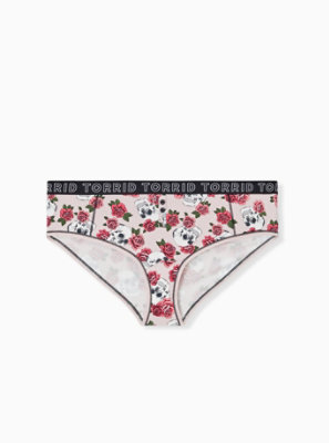 Plus Size - Torrid Logo Light Pink Skull Floral Cotton Hipster Panty ...