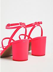 Plus Size - Hot Pink Faux Patent Leather Ankle Strap Block Heel (WW ...