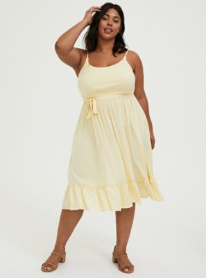 light yellow plus size dress