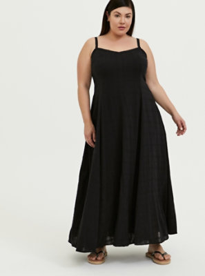 Plus Size - Black Sheer Lace & Mesh Maxi Dress - Torrid