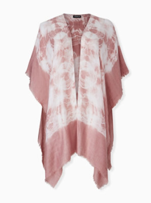 Plus Size - Dusty Pink Tie Dye Ruana - Torrid
