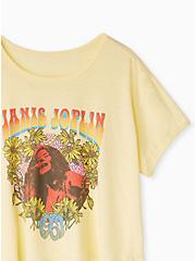 Janis Joplin Yellow Burnout Crop Crew Tee, , alternate