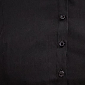 Babydoll Poplin Button-Front Shirt, DEEP BLACK, swatch