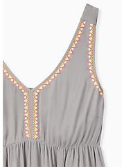 Babydoll Gauze Embroidered Tank, FROST GRAY, alternate