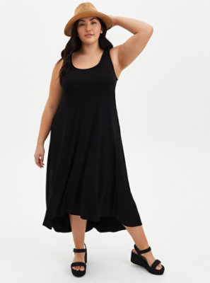 Plus Size - Super Soft Black Hi-Lo Maxi Dress - Torrid