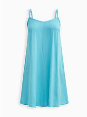 Mini Challis Trapeze Dress, BLUE RADIANCE, hi-res