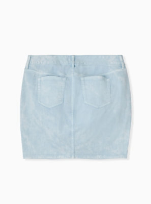 light blue denim mini skirt