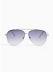 Silver-Tone Aviator Sunglasses, , hi-res