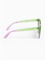 Plus Size Green & Purple Ombre Cat Eye Sunglasses, , alternate