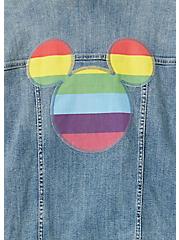 Plus Size - Disney Mickey Mouse Rainbow Denim Jacket - Medium Wash 